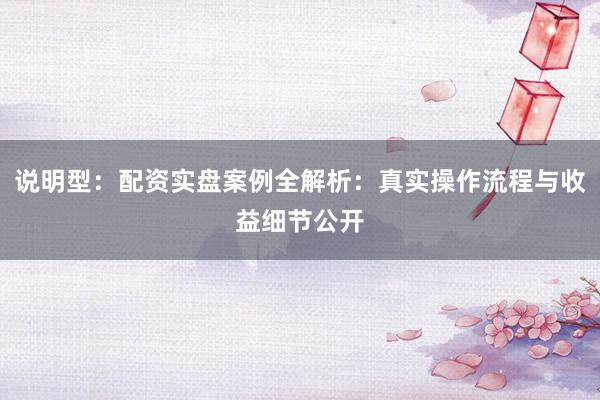 说明型：配资实盘案例全解析：真实操作流程与收益细节公开