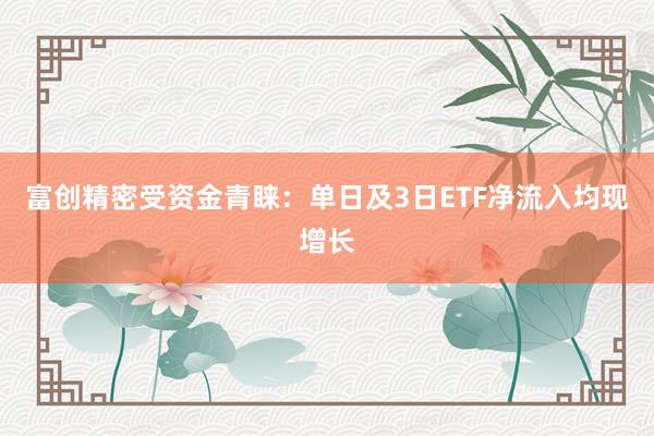 富创精密受资金青睐:单日及3日ETF净流入均现增长
